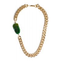 Jace Green Natural Agate Stone Chunky Necklace